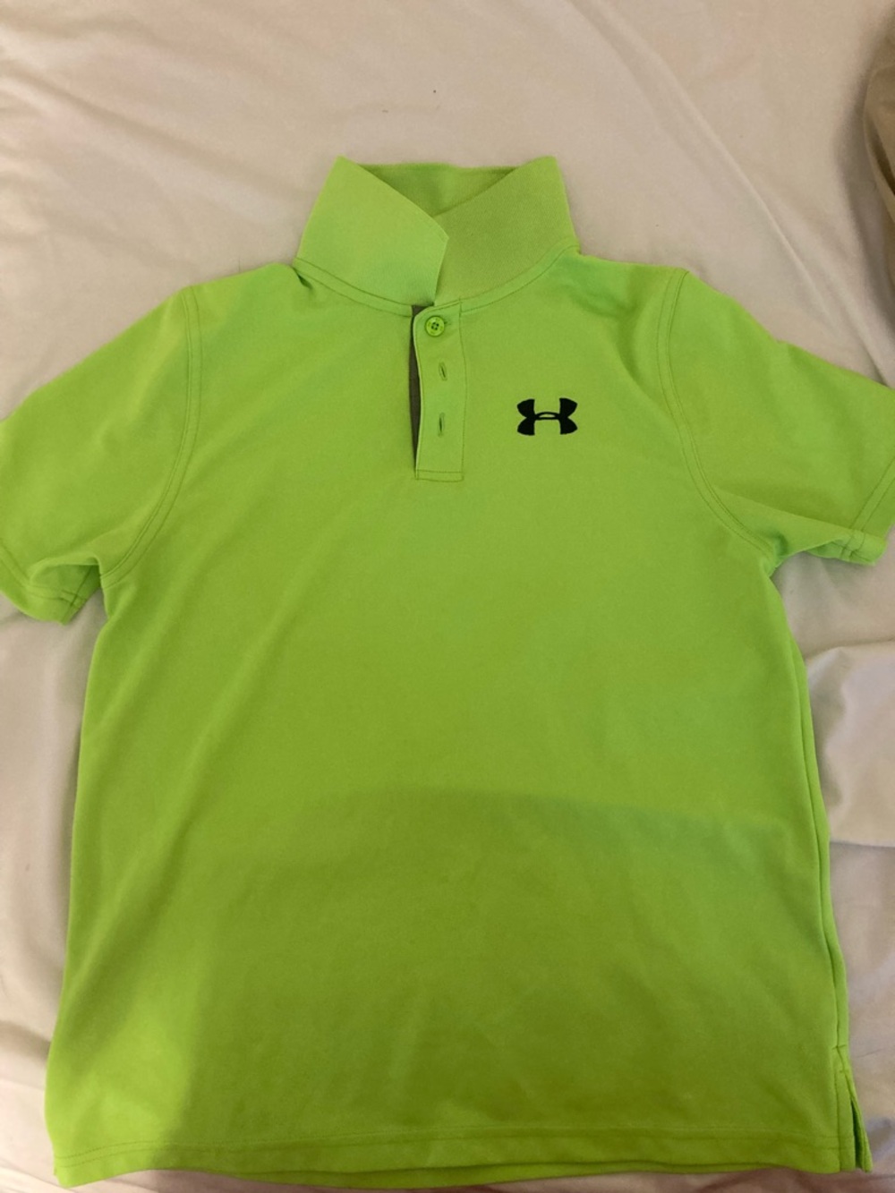 Under Armour Kids Lime Green Polo Shirt with Logo